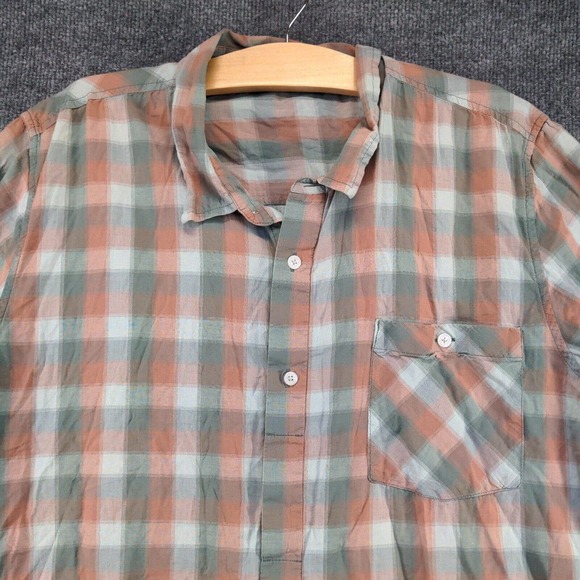 Toad&Co Men's Flannel Button-Up Shirt Multi XL Check Short Sleeve Chest Pocket - Picture 3 of 13